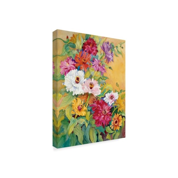 Joanne Porter 'Mardi Gras Zinnias' Canvas Art,18x24